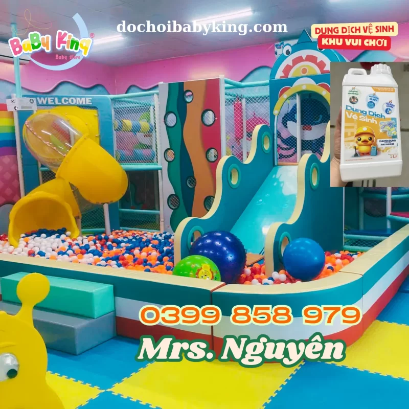 Dung dịch vệ sinh đồ chơi khu vui chơi TEV cực kì hiệu quả đối với khu vui chơi trẻ em, được rất nhiều khách hàng tin tưởng và đánh giá cao