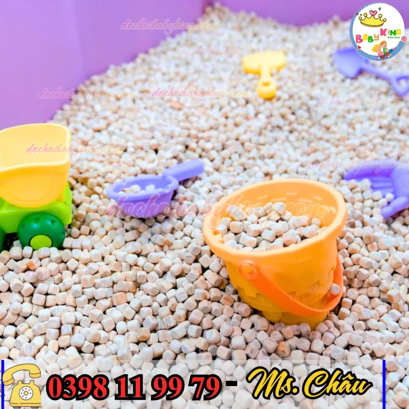 HẠT GỖ CHO KHU VUI CHƠI – GIẢI PHÁP THAY THẾ CÁT AN TOÀN, CAO CẤP, HOT TREND 2026