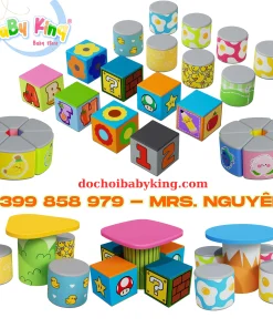 Bàn ghế mầm non bọc da hoạt hình